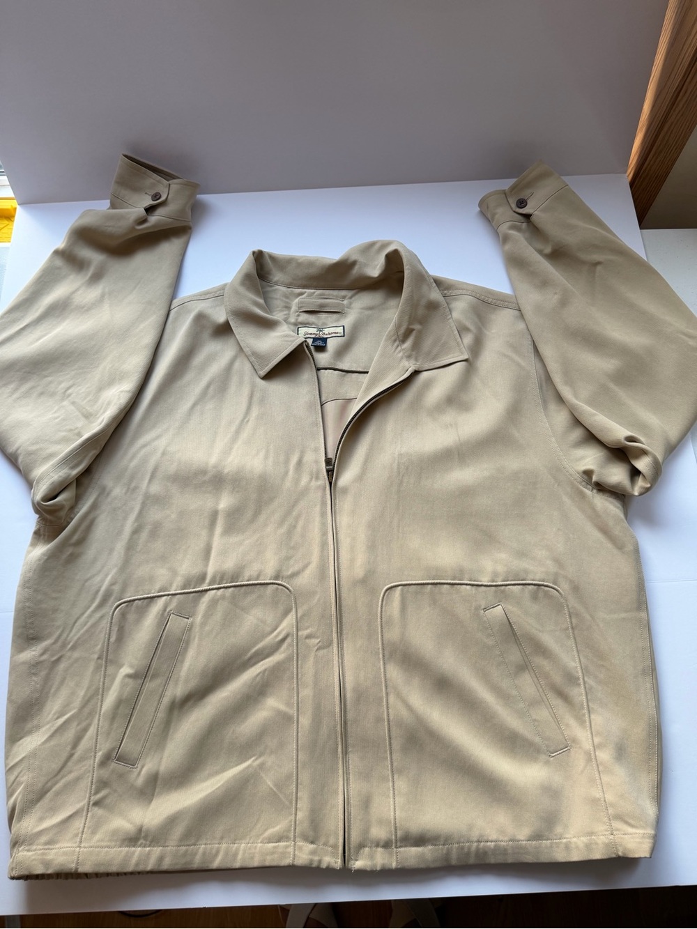 Tommy Bahama Men’s XXL 100% Silk Beige Full-Zip Jacket - Picture 2 of 16